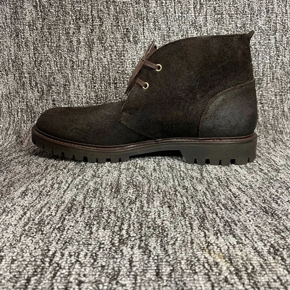 Allen Edmonds Dark Brown Suede Chukka Boots Lug Sole Mens 11 E Wide 8137